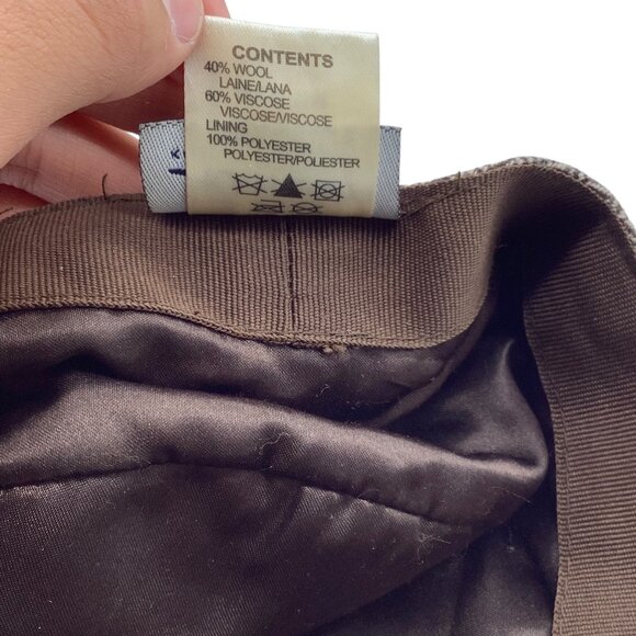 Kangol Herringbone Geez Cap Men Medium Wool Viscose Brown Lined - Picture 6 of 8